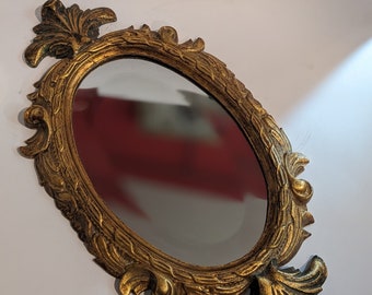 Vintage Ovaler Spiegel Viktorianischer Shabby Stil mit abgeschrägtem Spiegel