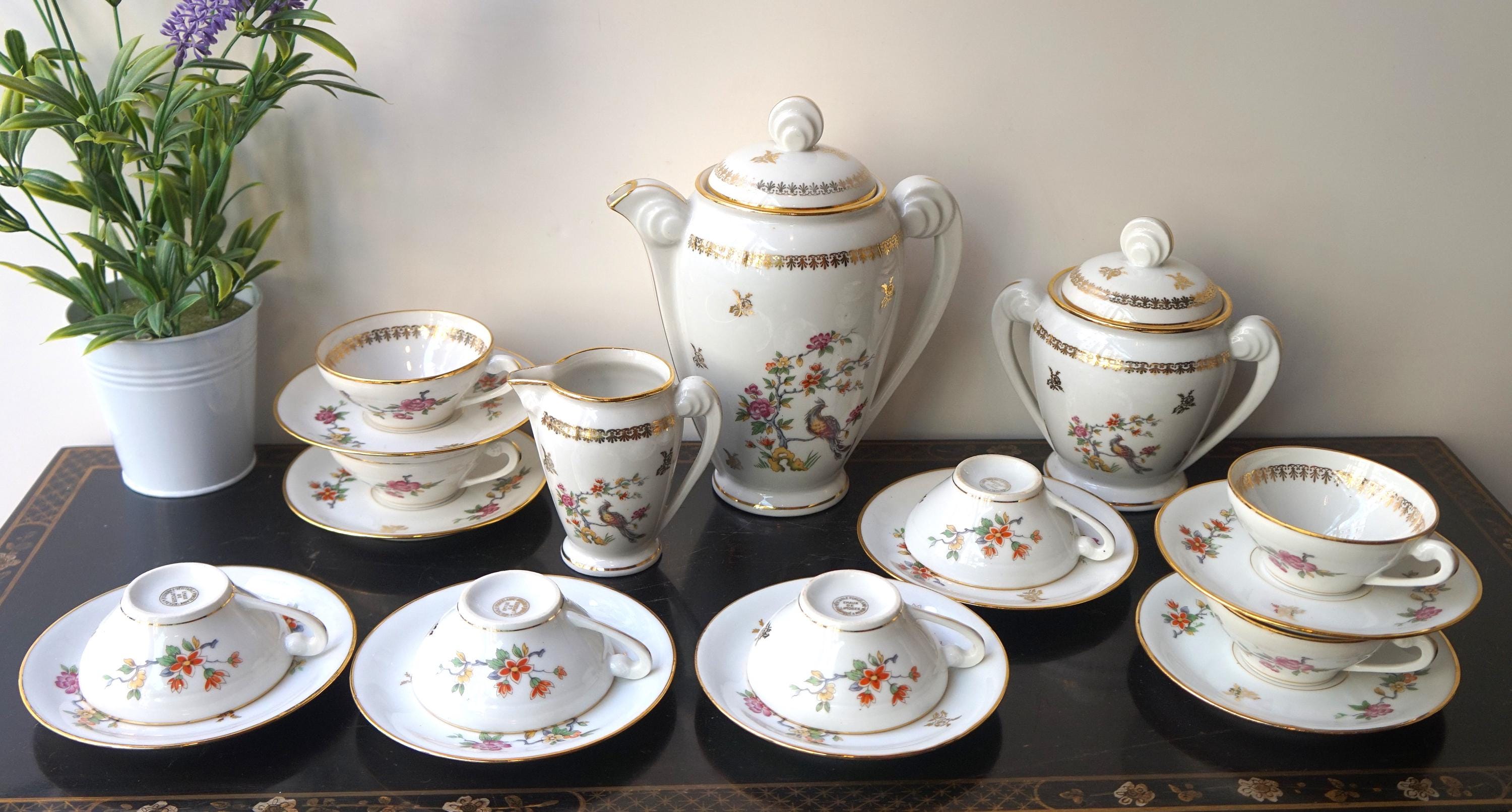 Vintage Limoges Coffee Set, Elegant Set, Made in France, Set of Tea ...