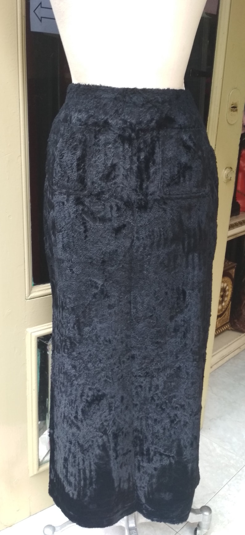 Kenzo Vintage Long Black Skirt Velvet Kenzo Jungle Vintage Kenzo Paris Vintage Nineties