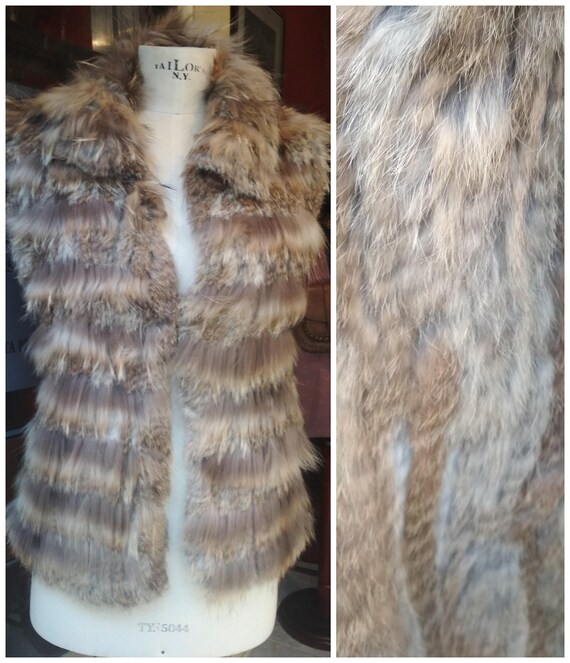 Vintage real rabbit fur waistcoat Women / Size S -