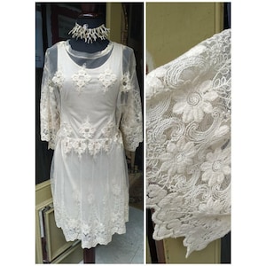 Vintage Lace Dress // Romantic Dress // Embroidery Dress // Tylle Dress