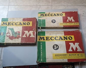 Lot Meccano Parts Meccano Engine Meccano 1, 2 and 3 // Vintage Toy