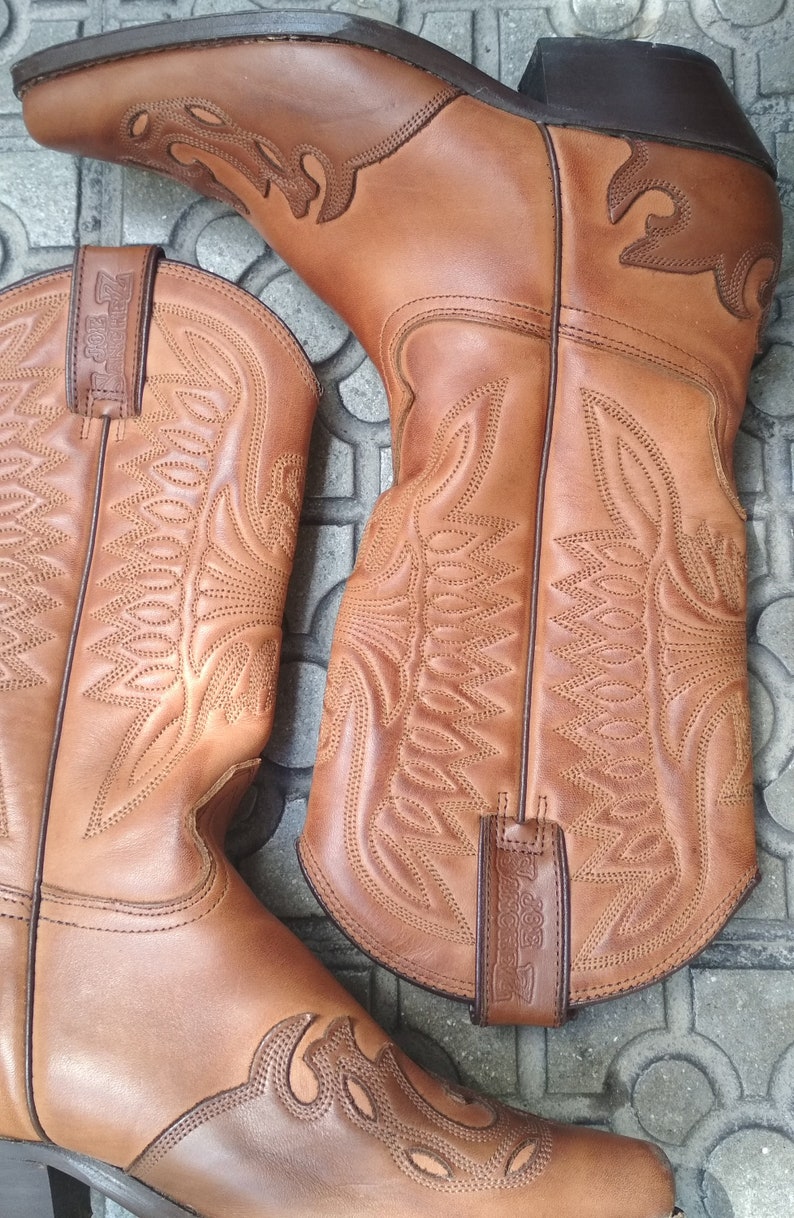 Vintage Joe Sánchez Hecho en España Botas vaquero de cuero / | Etsy España