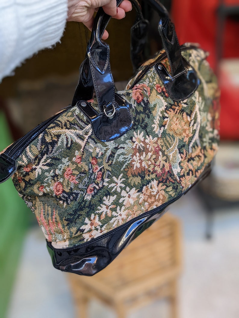 Vintage Tapestry Bag Handbag // Vintage Bag Etsy