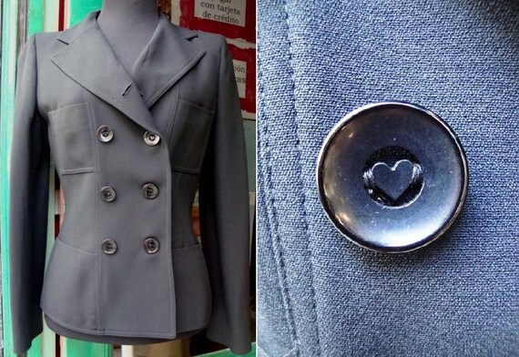 Vintage Moschino Cheap & Chic Black Jacket Heart/