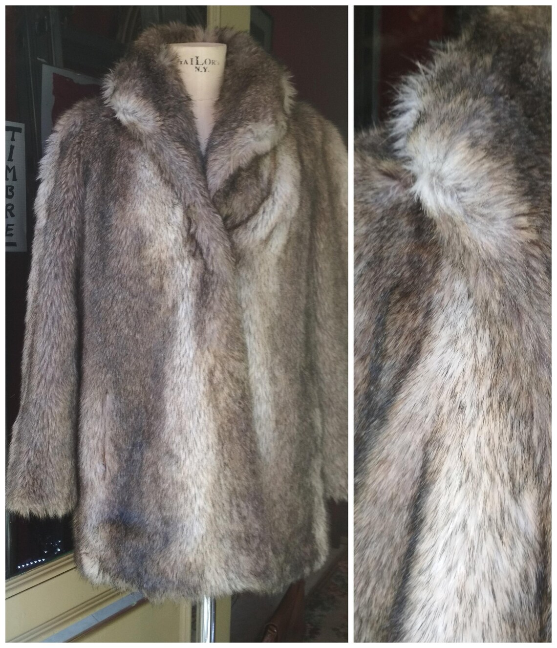 Vintage Faux Fur Silver Coat Fox Vintage 70s / Arctic Faux Fur | Etsy