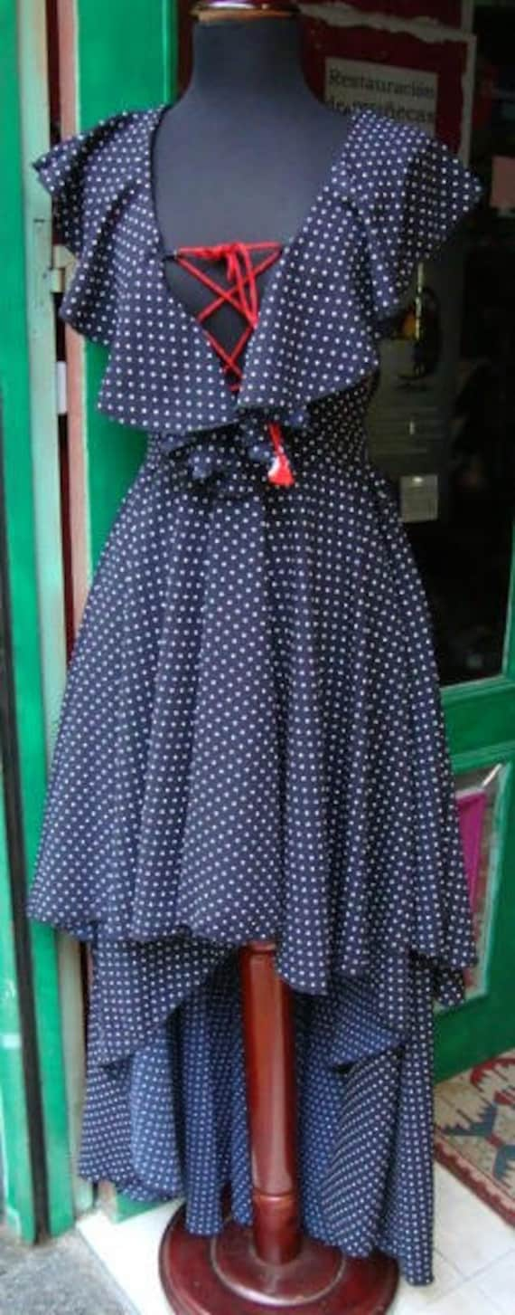 Vintage Extravagant Long Dress/ Maxi Long Polka D… - image 5