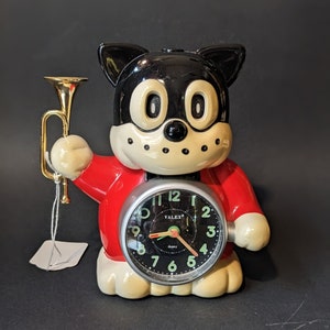 Norakuro Red and Black Cat Alarm Clock // Anime Vintage Rare