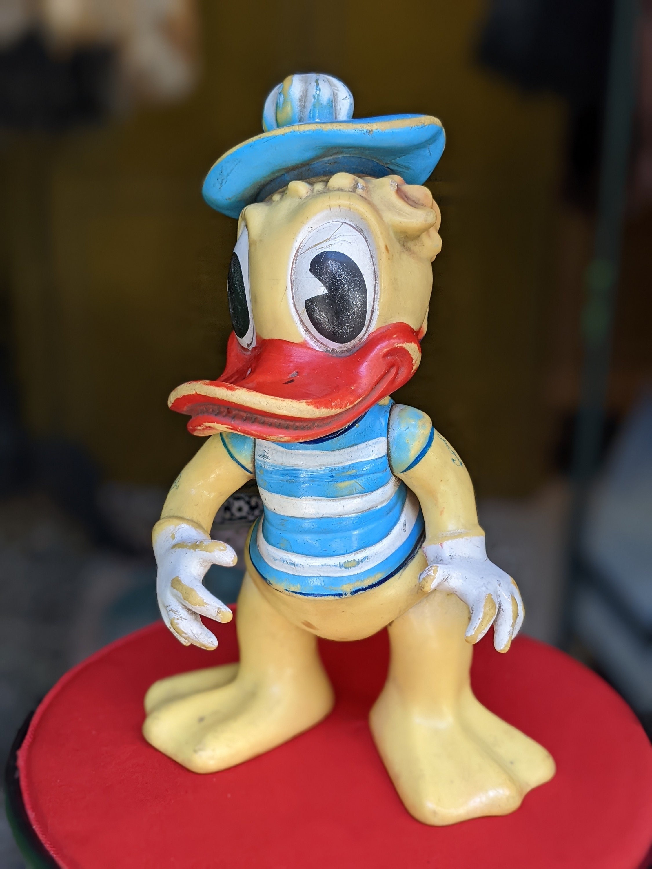 Grande Figurine Vintage Donald Duck En Plastique – Disney Années 60 - Signée