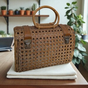 Vintage Wicker Handmade Handbag