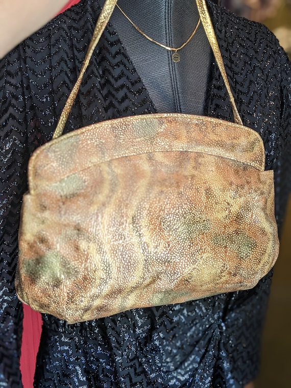 イタリーSILVANO BIAGINI ショルダーバッグ Vintage Silvano Biagini Leather Bag // Shoulder Bag Gold With