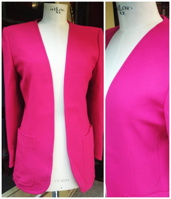 Christian Lacroix, Vintage 80s CHRISTIAN LACROIX Jacket fuchsia / Womens Blazer Jacket /Jacket Pink esigner Blazer