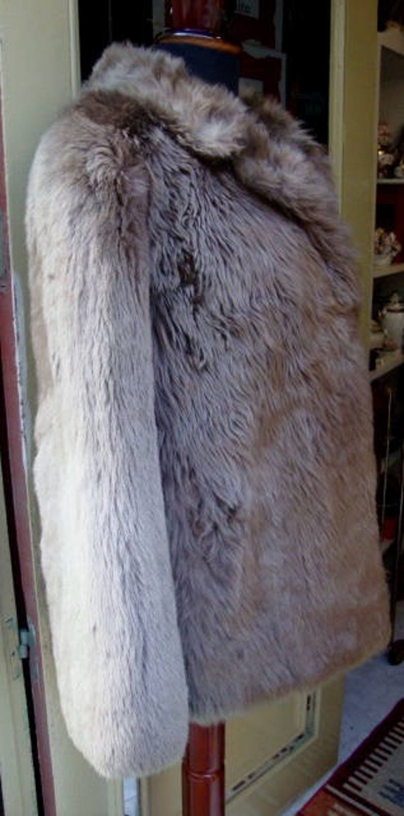 Vintage Mouton Fur Coat / Gray Brown fUR COAT / Lamb Fur / Lamb Fur Coat image 4