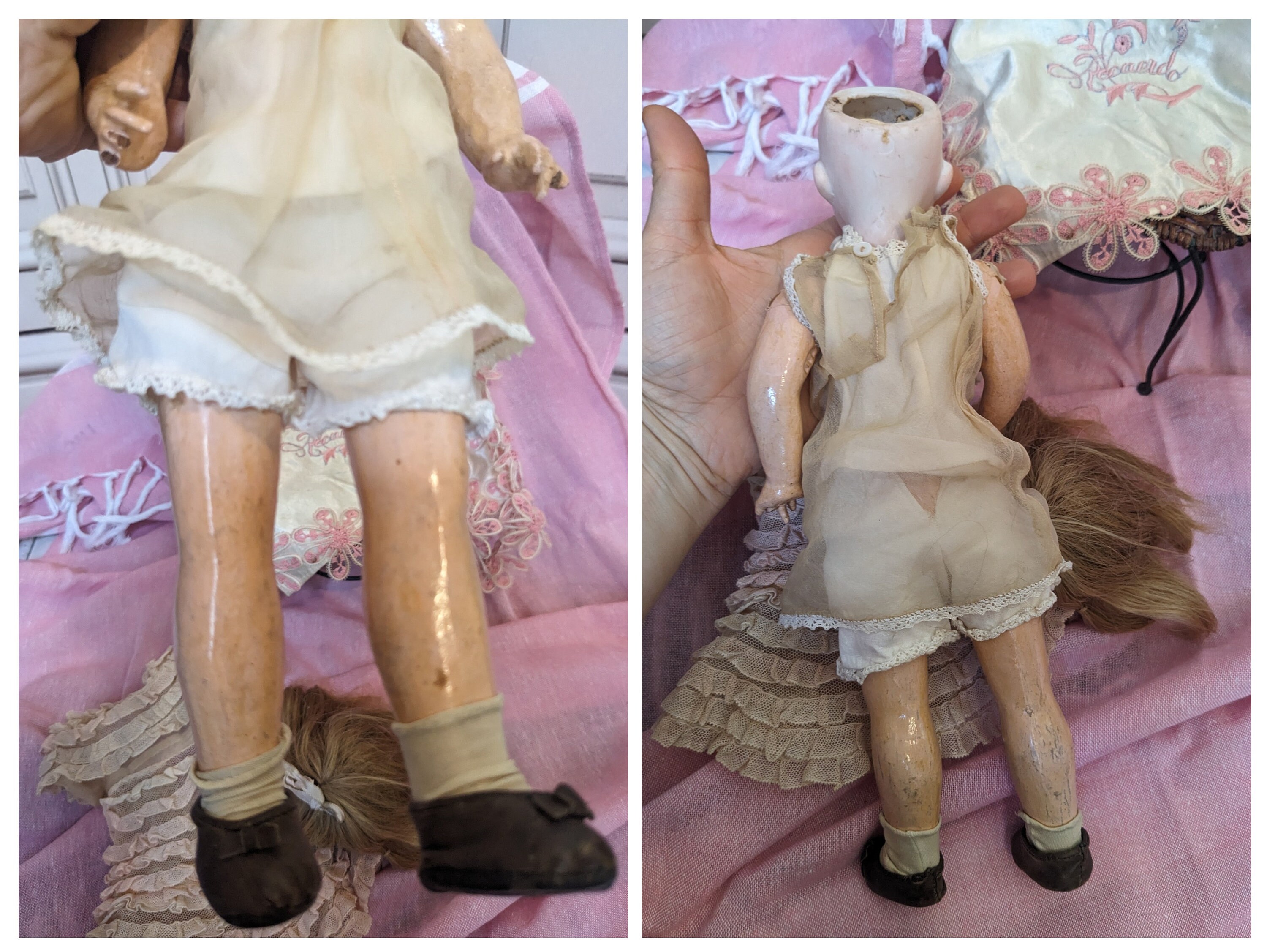 Antique Porcelain Doll With Original Clothes // Mark D 8/0 - Etsy