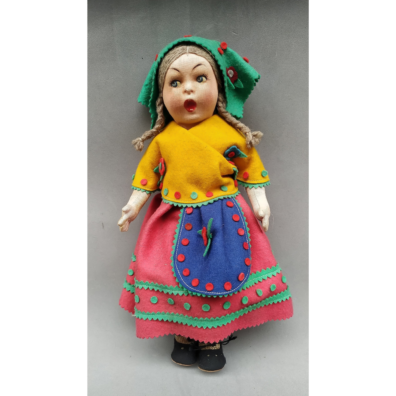 Antique Lenci Type Peasant Doll // Italian Folk Art | Etsy