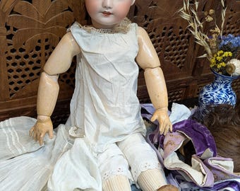 Poupée Ancienne SFBJ 301 – Tête Biscuit – France – 58 Cm – Époque Unis
