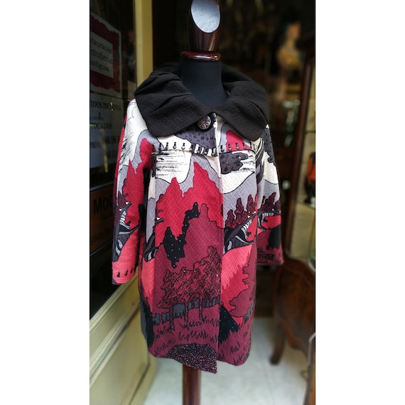 Vintage René Derhy Coat Printed // Amazing Women … - image 1