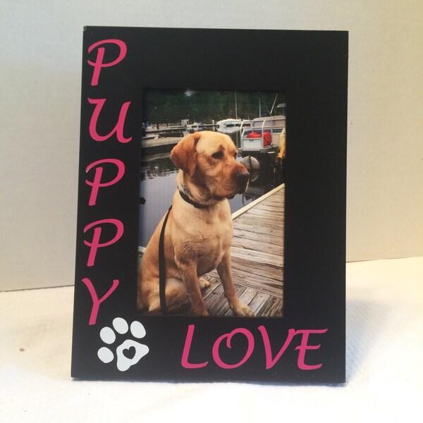 Black Photo Frame - Puppy Love