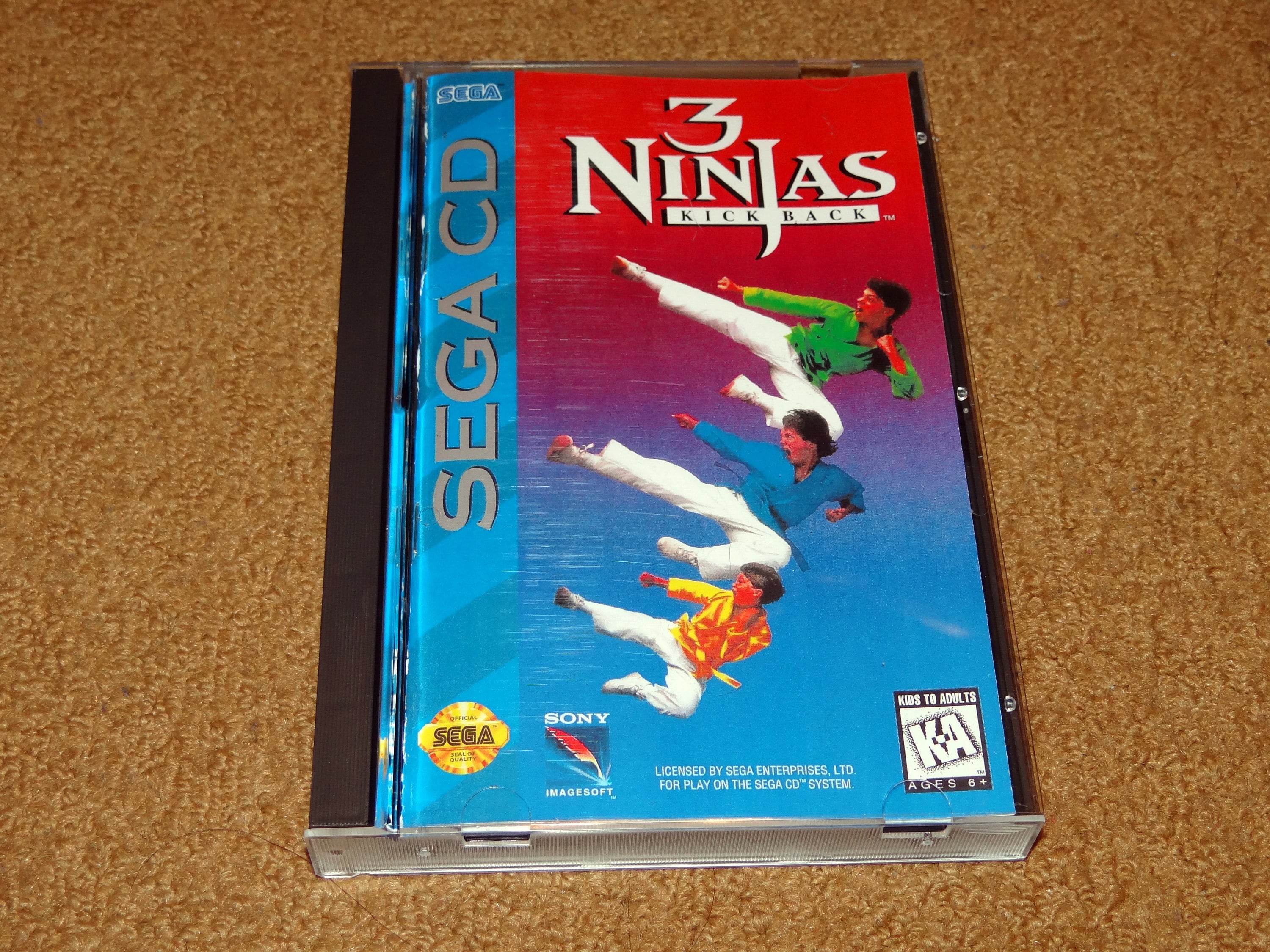 Custom Printed 3 Ninjas Sega CD Manual, & Case Insert (see