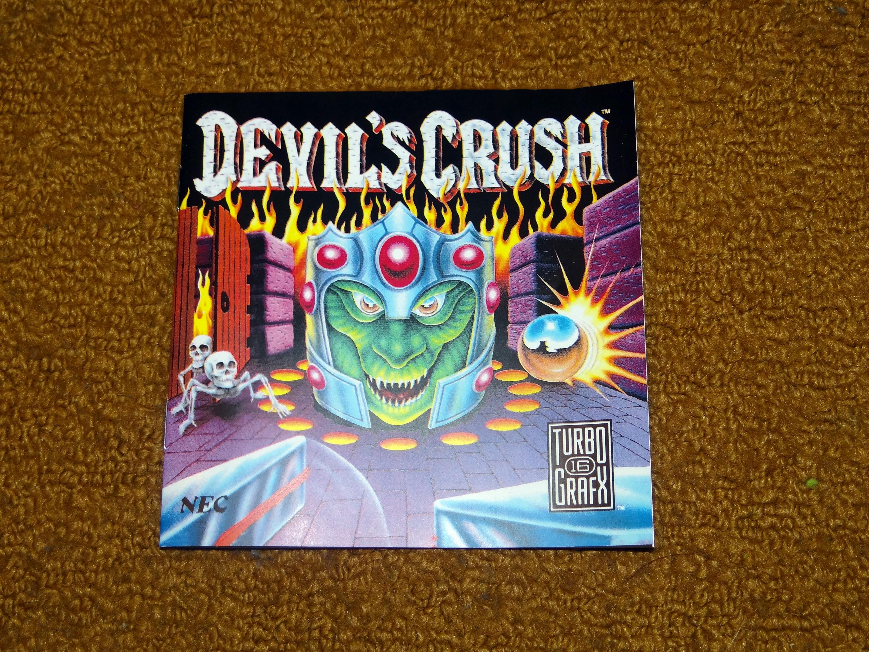 Custom Reprinted Turbo Grafx 16 Devil's Crush Manual - No Case or
