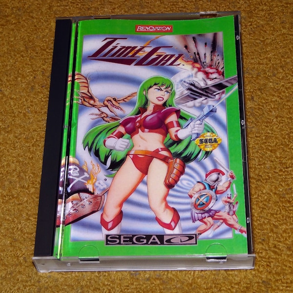 Custom printed Time Gal Sega CD manual, & case insert (see variations)