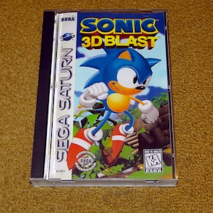 Custom printed Sega Saturn Sonic 3D Blast manual, and case insert (Choose variation under &#39;Options&#39;)