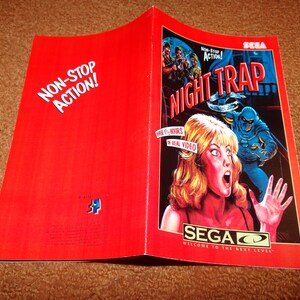 Custom printed Sega CD Night Trap manual, & case insert see variations below multiple case art options image 8