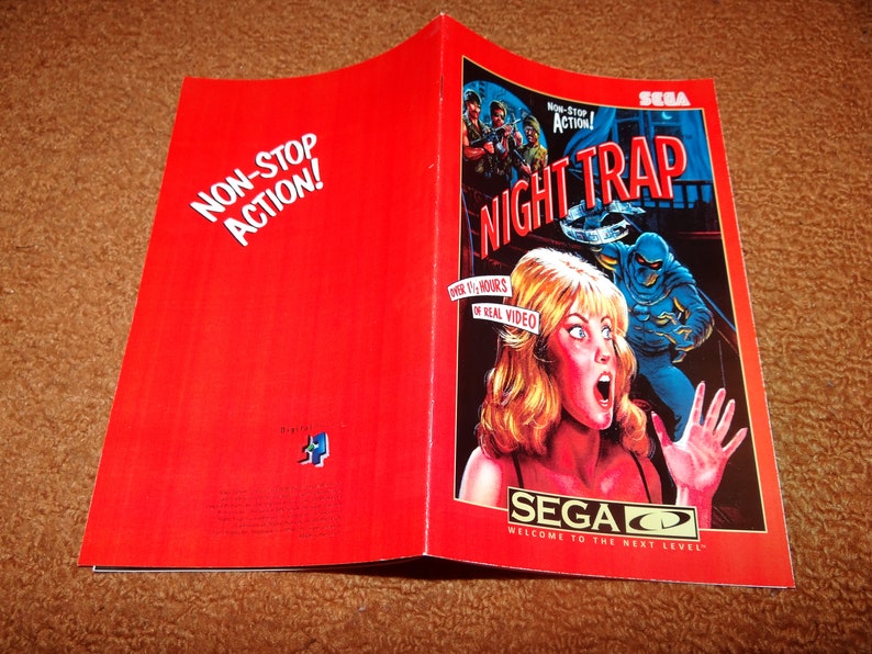 Custom printed Sega CD Night Trap manual, & case insert see variations below multiple case art options image 8