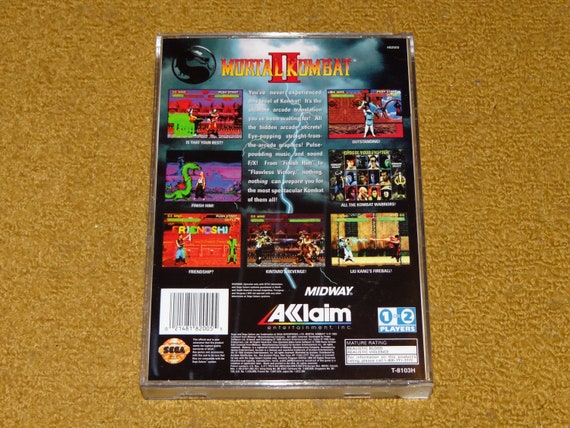 Custom Printed Mortal Kombat 2 Sega Saturn Manual, & Case Insert