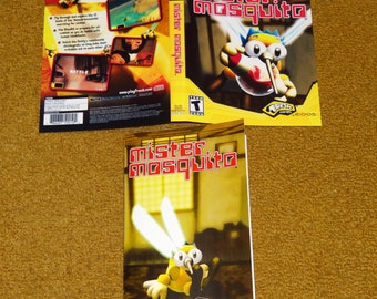 Custom printed Mr. Mosquito Playstation 2 manual, case and case insert ONLY (NO disc)