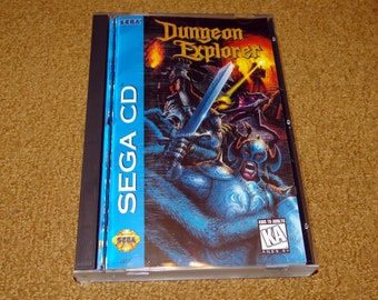 Custom printed Dungeon Explorer Sega CD manual, & case insert  (see variations below)