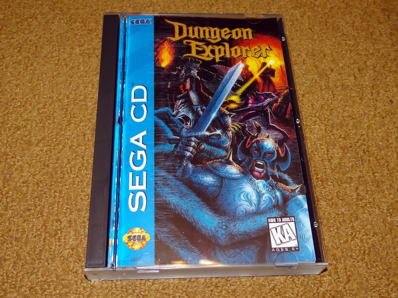 Custom printed Dungeon Explorer Sega CD manual, & case insert see variations below image 1