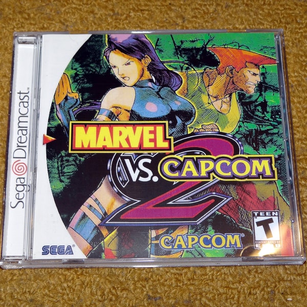 Custom printed Marvel vs Capcom 2 Sega Dreamcast manual, case & case insert (see variations)