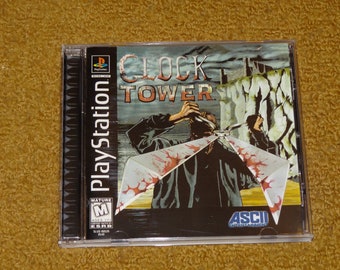 Custom printed Clock Tower Play Station manual, case & case insert (see variations below)