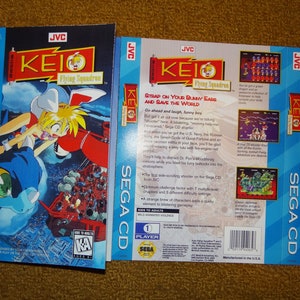 Custom printed Keio Flying Squadron Sega CD manual, and case insert Select 'man, ins & case' for Cases image 2
