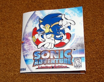 Custom printed Sonic Adventure Limited Edition Sega Dreamcast MANUAL ONLY