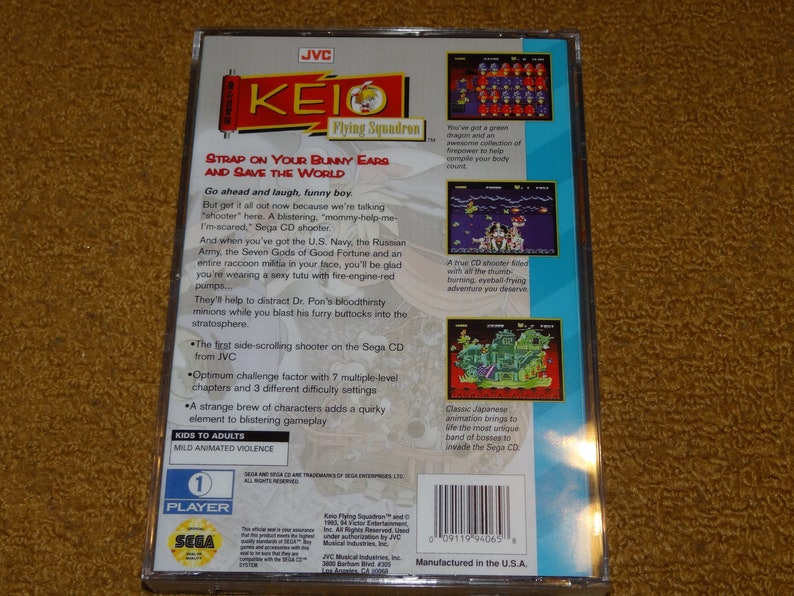 Custom printed Keio Flying Squadron Sega CD manual, and case insert Select 'man, ins & case' for Cases image 6