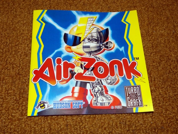 Custom Reprinted Turbo Grafx 16 Air Zonk Manual - No Game or Case
