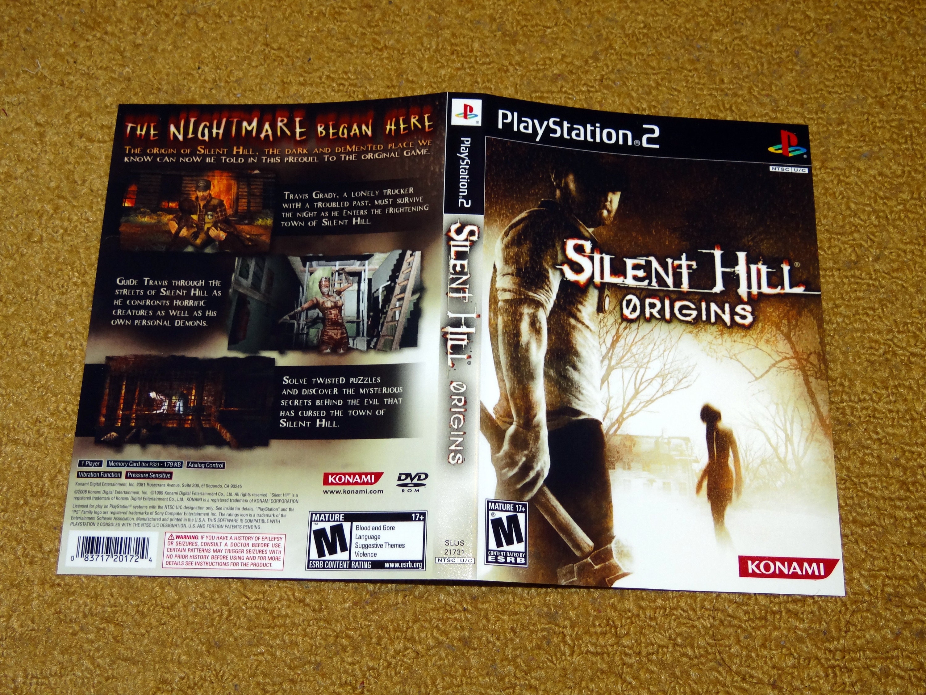 Custom Printed Silent Hill 3 Playstation 2 Manual Case & Case 