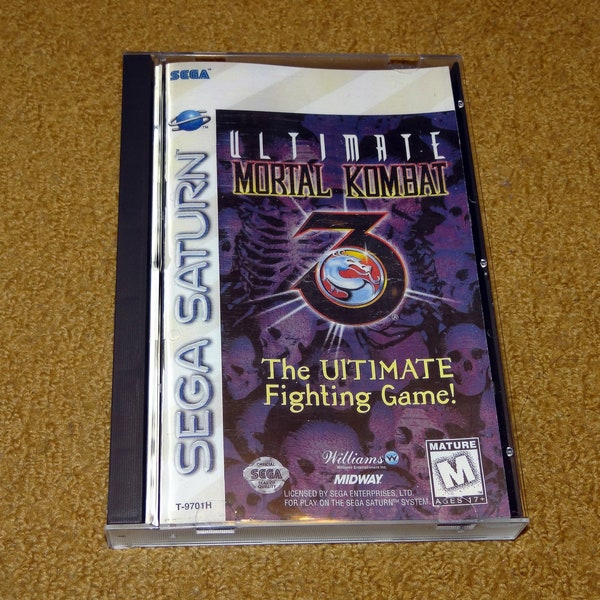 Custom printed Mortal Kombat Trilogy Sega Saturn manual, & case insert (see variations below)