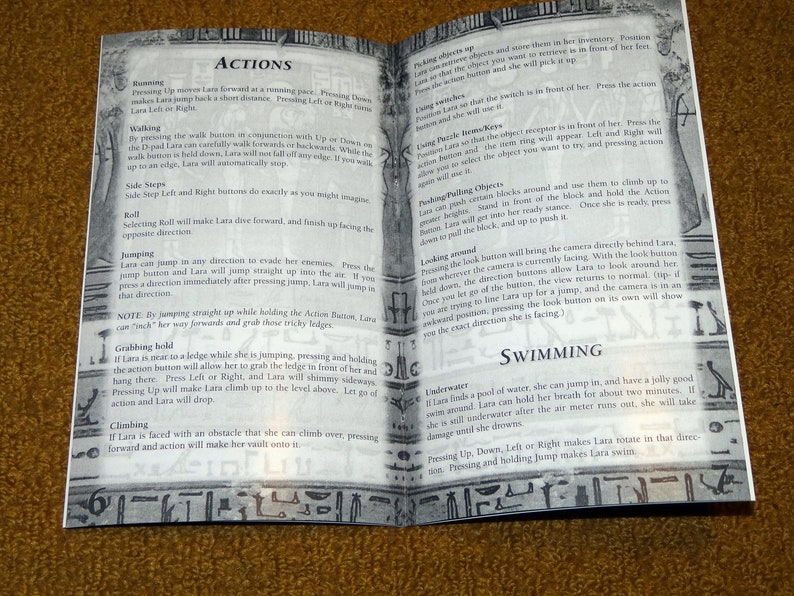 Custom printed Tomb Raider Sega Saturn manual, & case insert see variations below image 4