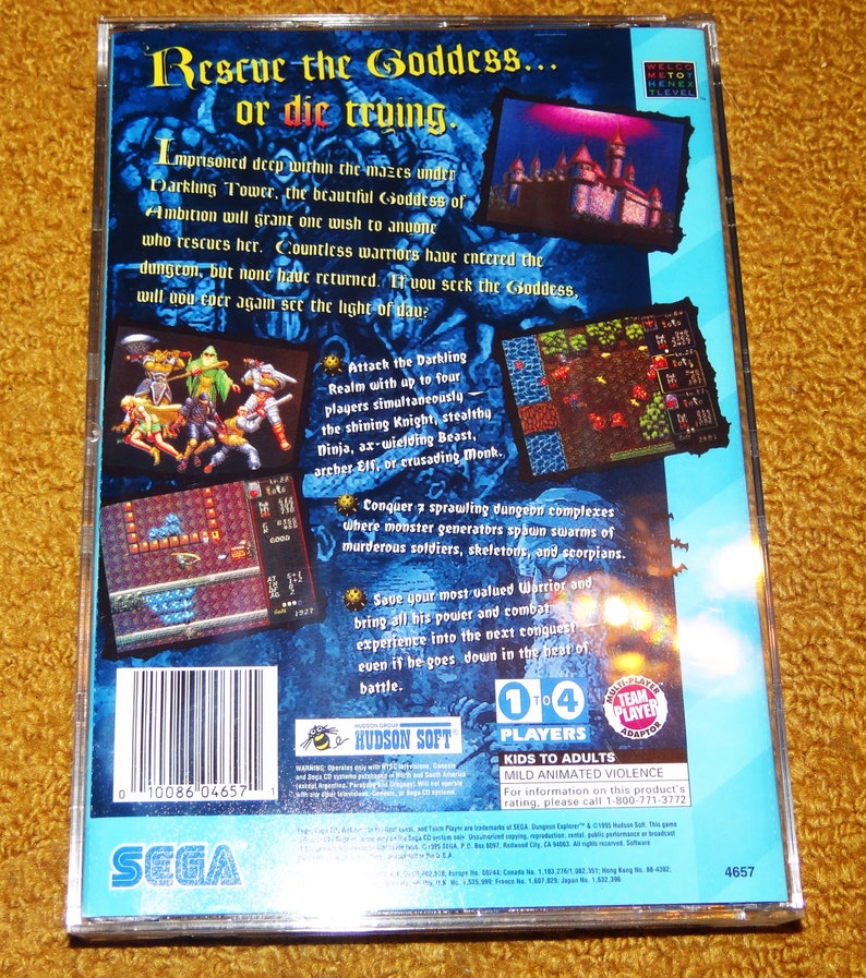 Custom printed Dungeon Explorer Sega CD manual, & case insert see variations below image 2