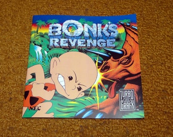 Custom printed Turbo Grafx 16 Bonk's Revenge manual ONLY (no game or case)