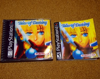 Custom printed Tales of Destiny Play Station 1 manual, case & case insert (see variations below)