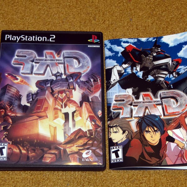 Custom printed RAD Robot Alchemic Drive Playstation 2 manual, case insert and case - (No game included) See variations
