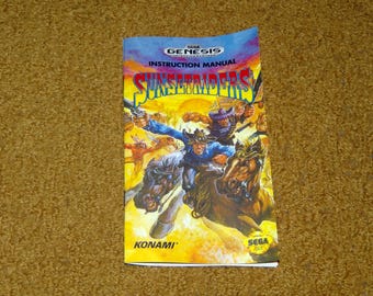Custom printed Sega Genesis Sunset Riders manual