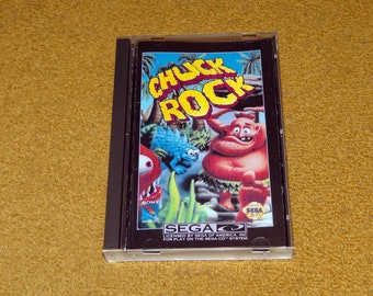 Custom printed Sega CD Chuck Rock manual, & case insert (see variations below)