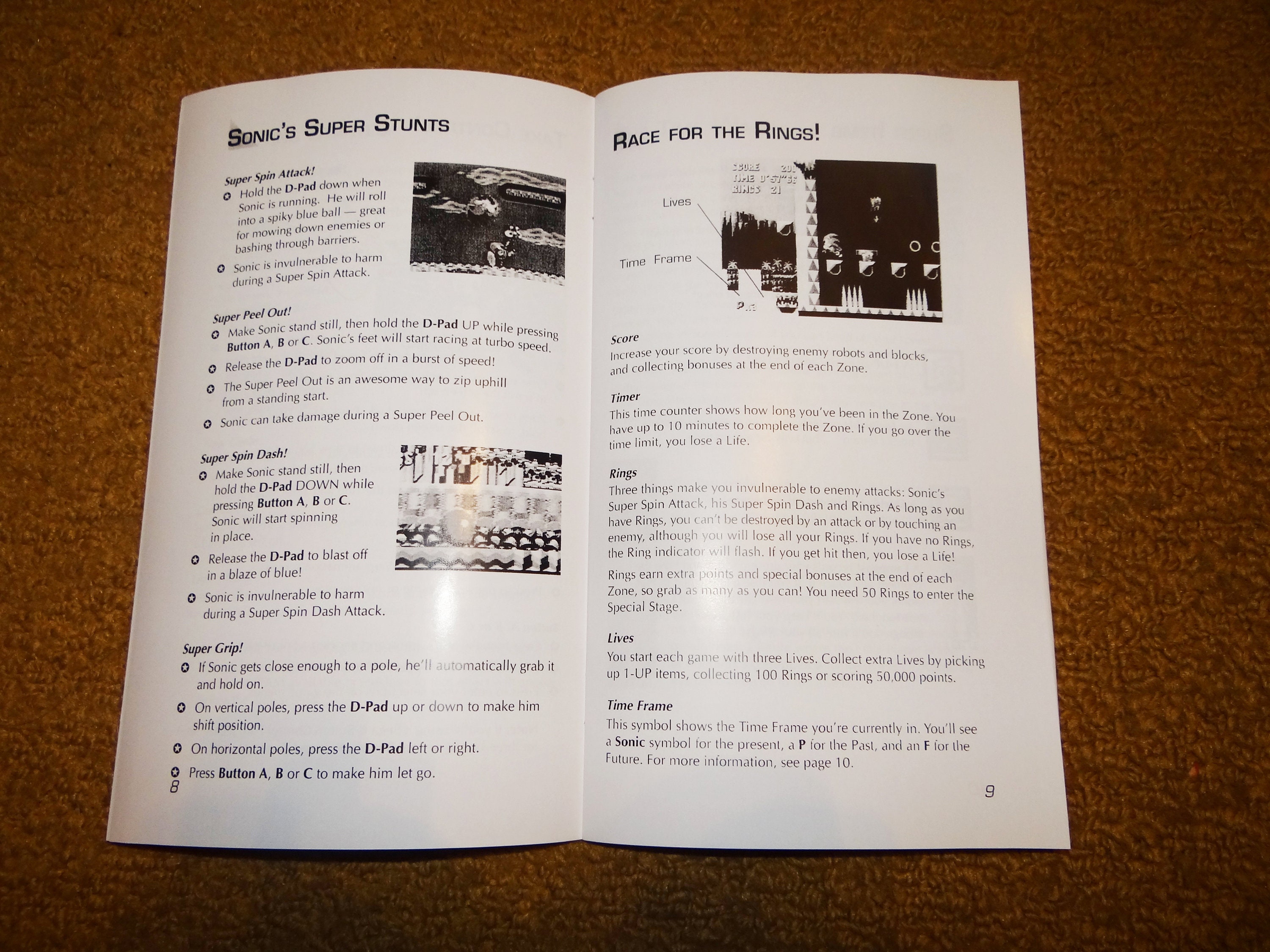 Custom Printed Sonic CD Sega CD Manual, & Case Insert (see Variations ...