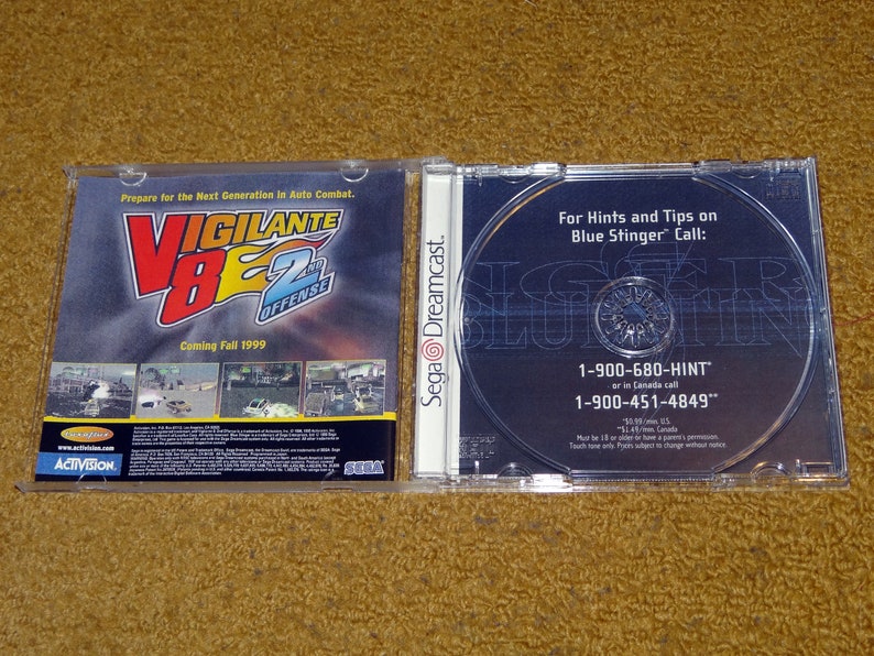 Custom printed Blue Stinger Sega Dreamcast manual, case & case insert see variations image 5