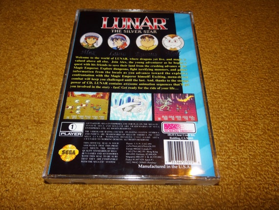 Custom Printed Lunar: the Silver Star Sega CD Manual, & Case